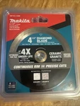 Makita 4-1/2" Continuous Rim Diamond Blade E-02668. Fixed Price $15.00.