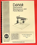 Dewalt Powershop 7730 10" Radial Arm Saw Owner Instruction & Parts Manual 0256. Fixed Price $20.00.