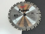 New Oem Milwaukee 48-40-4108 6-1/2" X 24 Carbide Tooth Saw Blade Clamshell. Fixed Price $19.99.