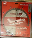 Milwaukee 48-40-4174 10" Tooth General Purpose Wood Saw Blade. Fixed Price $18.00.