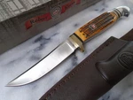 Robert Klaas Jig Bone Hunter Skinner Knife Full Tang Fixed Blade Leather Sheath. Fixed Price $39.75.