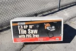 New Box! Chicago Electric 10 In. 2.5 Hp Wet Tile Masonry Power Saw + Stand. Fixed Price $399.99.