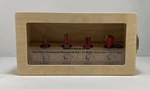 Freud 89-650 4PC Undersized Plywood Router Bit Set 1/2" Shank Wooden Case. Fixed Price $90.00.