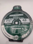 Masterforce Metal Cutting 7-1/4" C6 Carbide Circular Saw Blade, Ferrous Steel. Fixed Price $39.99.