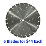 14" Turbo Segment Diamond Saw - 5 Blades For $44 Each (bulk Pack). Fixed Price $220.00.