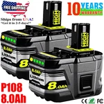 2PACK For Ryobi 8.0AH P108 High Capacity Battery 18VOLT Lithium-ion One Plus. Fixed Price $33.73.