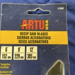 Reciprocating 3-PIECE Saw Blade Set,no 1800, Tungston Carbide Artu. Fixed Price $7.82.