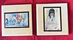 2 Ted Art Glazed Ceramic Tiles: Little Prayer, Donkey To Mk. Fixed Price $32.00.