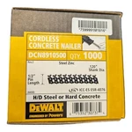 DCN8910500 Dewalt Ccn 1/2" .120" Pin H/d Steel Or Hard Concrete (1000/BOX). Fixed Price $85.00.