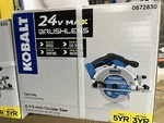 New Kobalt 24V 6-1/2" Brushless Cordless Circular Saw #KCS6524B-03 (bare Tool). Fixed Price $119.99.