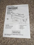 Craftsman 137.216160 Scroll Saw Owners Instruction Manual. Fixed Price $13.99.