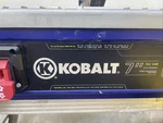 Kobalt 7 Inch Wet Tabletop Sliding Tile Saw With Stand. Fixed Price $70.00.