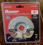 Bauer 4" Coarse Carbide Grit Carving Disc With 7/8" Arbor #58126. Fixed Price $21.96.