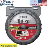 The Mibro Group 416381 Carbide Stacking Dado Blade Set - 14 Pieces, Silver, 8". Fixed Price $106.33.