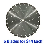 14" Turbo Segment Diamond Saw - 6 Blades For $44 Each (bulk Pack). Fixed Price $264.00.