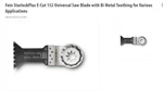 Fein Starlock Plus E-cut 152 Universal Saw Blade Oscillating Tool. Fixed Price $16.99.