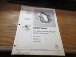 Sears Craftsman 7 1-2 Inch Circular Saw Owners Instruction Manual 315.10960. Fixed Price $9.00.