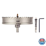 Cenyb 6-5/16" Tungsten Carbide Tipped Hole Saw, 2 Pilot Bits, Titanium Plate. Fixed Price $79.87.
