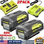 6.0AH Volt Battery For Ryobi OP40602 OP4050 Lithium Dual Charger. Fixed Price $80.99.