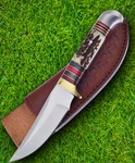 Frost Cutlery Fixed Knife 4" Satin Finish Stainless Steel Blade Stag Bone Handle. Fixed Price $45.09.
