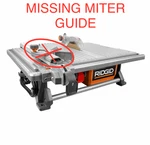 Ridgid 6.5-AMP 7 In. Blade Corded Table Top Wet Tile Saw Missing Miter Guide. Fixed Price $129.95.