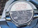 Craftsman Industrial Circular Saw 7" Electric 315.27680 Works Fine Sears Vintage. Fixed Price $72.79.