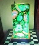 Ethnic Green Agate Stone Table Lamp Artful Design With Warm Light. Fixed Price $575.02.