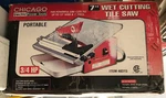 Chicago Electric Power Tools Brandnew Nib 7" Portable Wet Cutting Tile Saw 40315. Fixed Price $129.00.