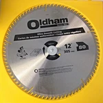 Oldham 12080TP 12" X Tooth Atb Trim & Finishing Saw Blade With 1" Arbor. Fixed Price $38.00.
