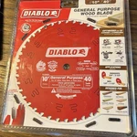 Diablo Laser Cut Red General Purpose Wood Saw Blade D1040W 10-1/4" 40T Circular. Fixed Price $20.79.