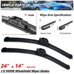 Erasior 24"+14" Windshield Wiper Blades Fit For Nissan Versa 2012-2019, Pack. Fixed Price $13.99.