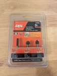 Skil 91004 Router Bit Set 1/4" Straight 1/2 Corebox 90 Vgroove Carbide Tip 3PC. Fixed Price $8.99.