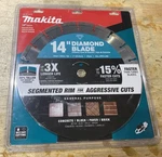Makita E-01719 14" Diamond Blade, Segmented, General Purpose. Fixed Price $64.50.