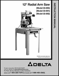 Delta Radial Arm Saw Instruction Manual# 33-890 , 33-891 33-892. Fixed Price $12.50.
