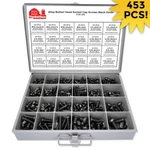 Inch Alloy Button Head Socket Cap Screws Black Oxide Bolts Assortment - 453 Pcs. Fixed Price $134.32.