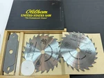 Nos Oldham Professional Series Usa 2PC Carbide X-cel 10 Dia Arbor Saw Blade Set. Fixed Price $113.99.