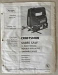 Vintage Sears Craftsman 1/2 Inch Sabre Saw 315.17215 Manual Instruction Booklet. Fixed Price $5.99.