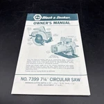 Vintage Black & Decker Circular Saw No. 7399 Owner Manual Original. Fixed Price $5.99.