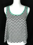Rue 21, Tank Top, Black & White Chevrons With Lime Green Trim, (#7552). Fixed Price $9.00.