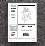 Instruction Manual Fits Sears Craftsman 10" Radial Arm Saw NO.113.198110. Fixed Price $15.97.