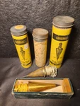 Vintage Set Of Solid Brass Plumb Bobs- General 16OZ & 24OZ W/ Cans- Unmarked. Fixed Price $56.24.