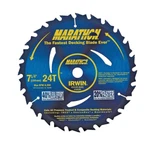 Irwin Marathon Carbide Circular Saw Blade 7 1/4 Inch 24T Decking Chn 14130. Fixed Price $10.94.