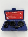 Blu-mol 7 Piece Hole Saw Set With Hard Case (E2). Fixed Price $30.00.