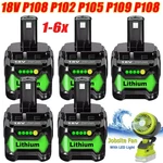 For Ryobi P108 One Plus 18V P102 High Capacity Lithium Battery/charger/ Fan. Fixed Price $21.99.
