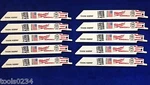 6" X Tpi Thin Kerf Sawzall Milwaukee 48-00-5184 Lot Of 10 Blades. Fixed Price $24.99.