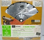 Sears Craftsman Kromedge Saw Blades 10" Three Pack 32426,32446,32567. Fixed Price $60.00.