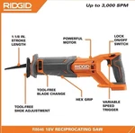 New! Ridgid 18V Cordless Reciprocating Saw R8646 Tool Only. Fixed Price $89.99.