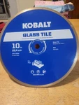 New Kobalt 1615980 10" Glass Tile Wet Diamond Saw Blade 5/8" Arbor. Fixed Price $36.00.