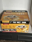 Workforce THD550 7" Wet Tile Saw Corded Electric 45 /90 Cutting Blade Yellow. Fixed Price $40.00.