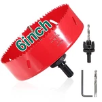 Hychika 6 INCH/152MM Hole Saw,bi-metal Cutter Max Cutting Inch, Red. Fixed Price $26.16.